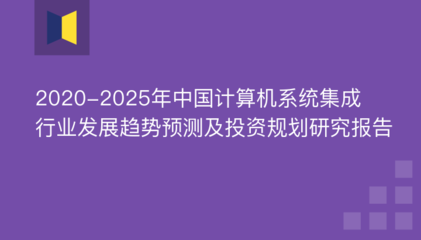 2020-2025年中國計算機系統集成行業發展趨勢預測及投資規劃研究報告